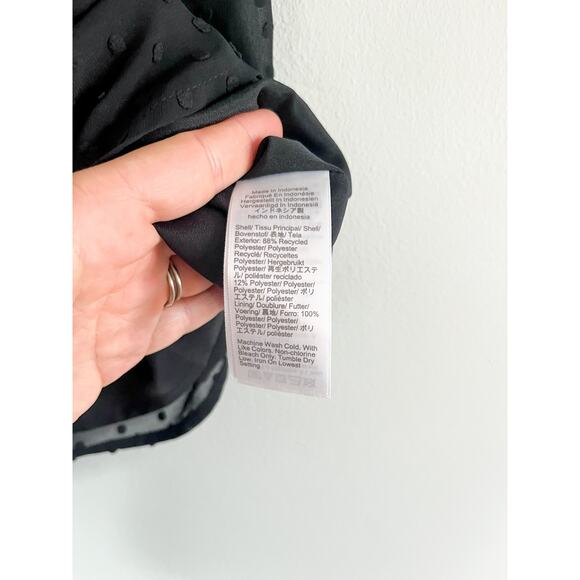 J Crew Factory | NWT | Flutter-sleeve clip-dot top | Black | Sz L - Picture 6 of 9